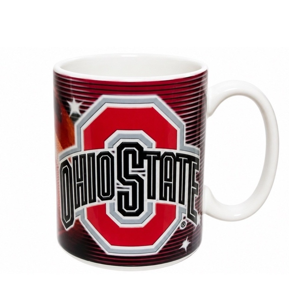 Ohio State Buckeyes Block O Football Helmet Ceramic Coffee Mug Scarlet Grey USA